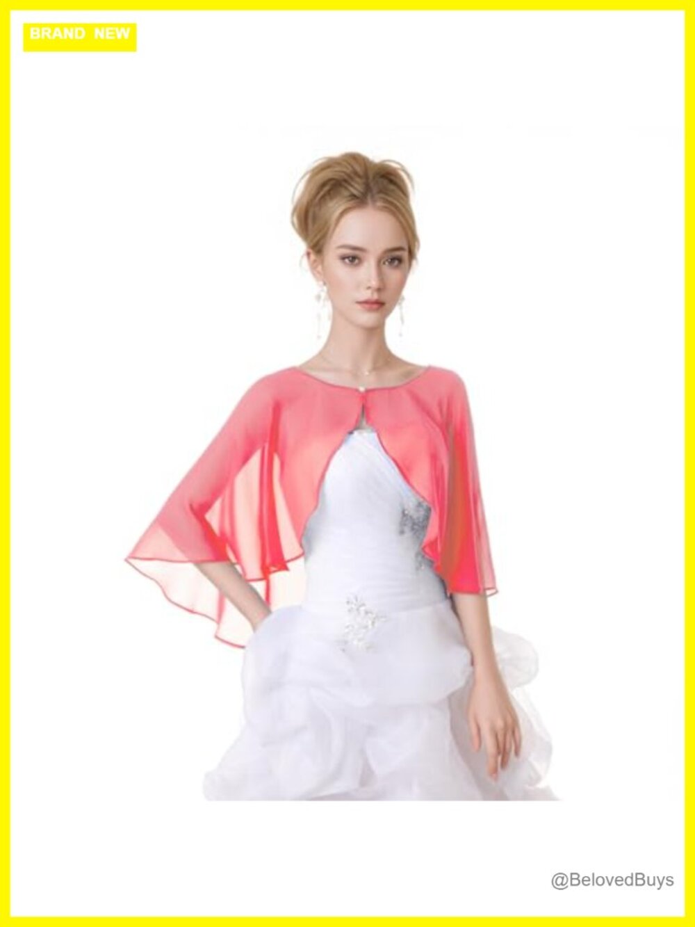 Elegant Chiffon Shawl Wrap for Evening Dresses Wedding Guest Cover-Up